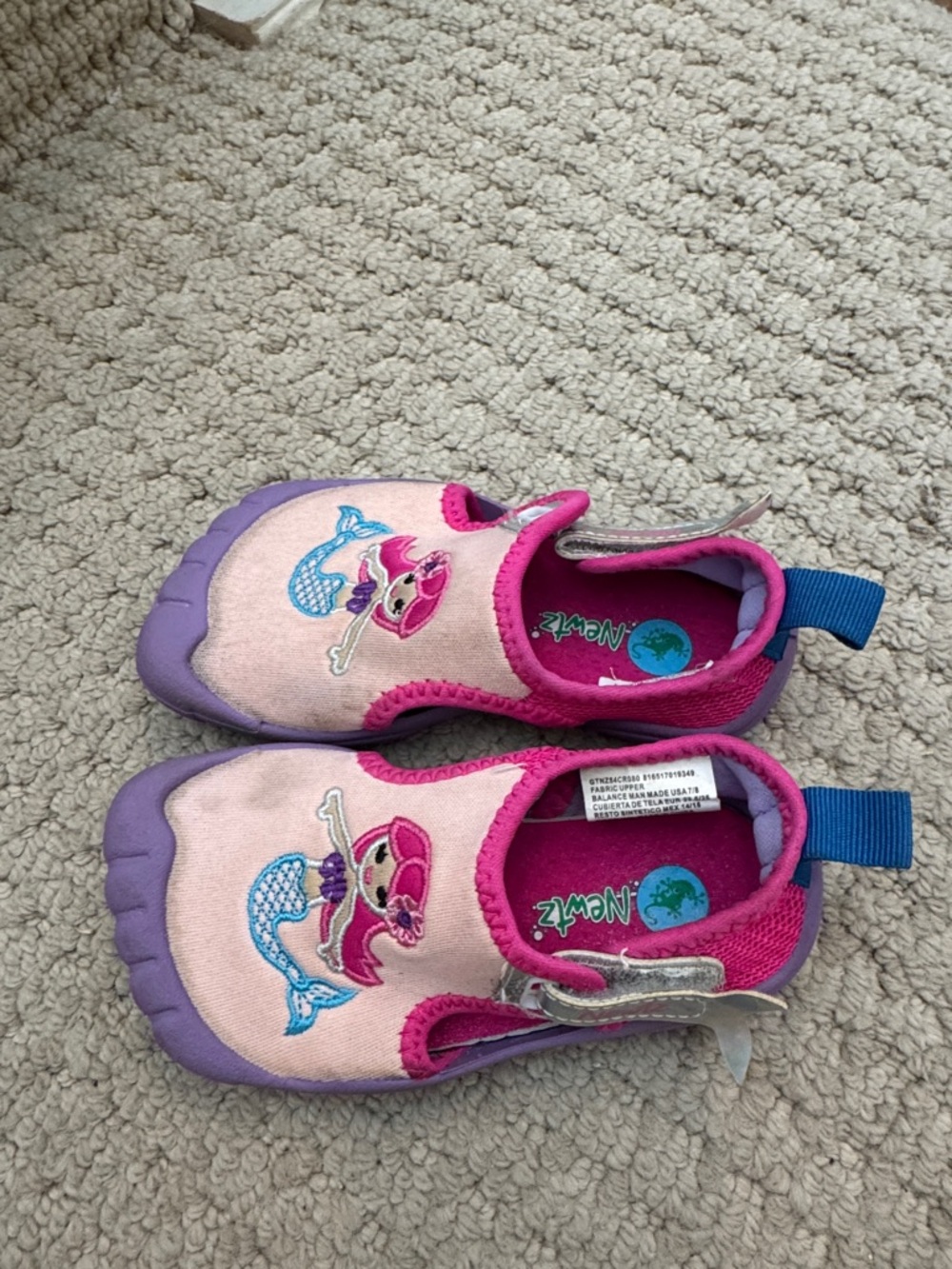 Kids' Pink & Purple Mermaid Water Slip-Ons by Newz